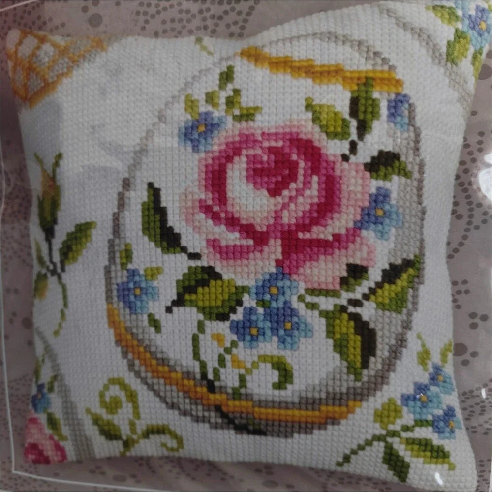 Collection D'Art Cross Stitch Kit Pillow 5267 Easter Feast Floral Tapestry New